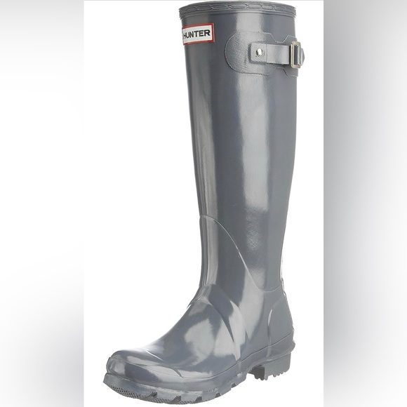 Hunter Boots, Original Tall Gloss in Graphite W7 - Picture 1 of 5